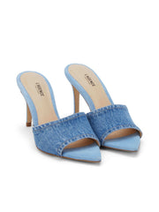 Lolita Denim Open-Toe Mule in Light Blue Denim | L'AGENCE US