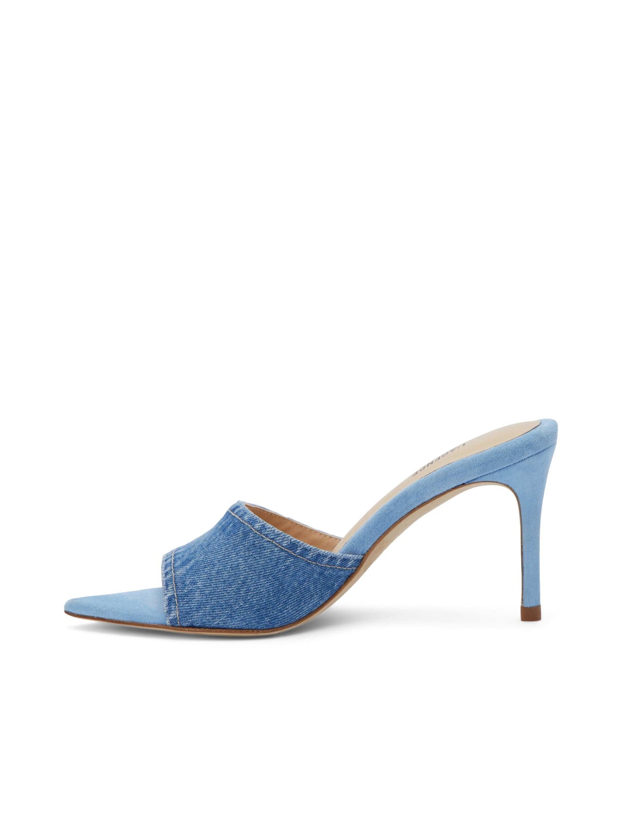 Lolita Denim Open-Toe Mule in Light Blue Denim | L'AGENCE US