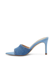 Lolita Denim Open-Toe Mule in Light Blue Denim | L'AGENCE US