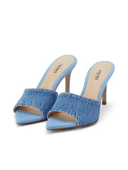 Lolita Denim Open-Toe Mule in Light Blue Denim | L'AGENCE US