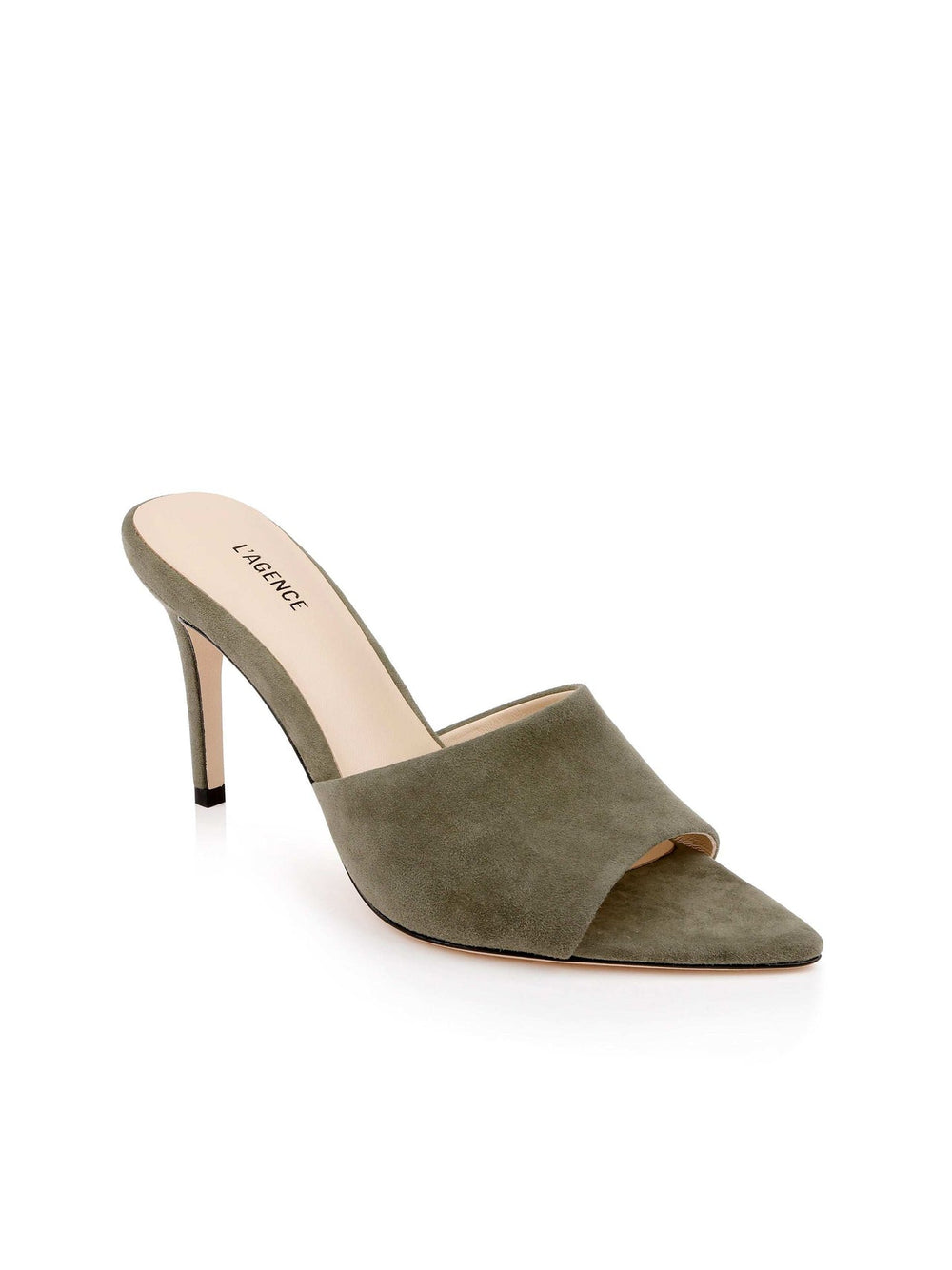 Lolita Suede Open-Toe Mule in Light Brigade Suede | L'AGENCE near me