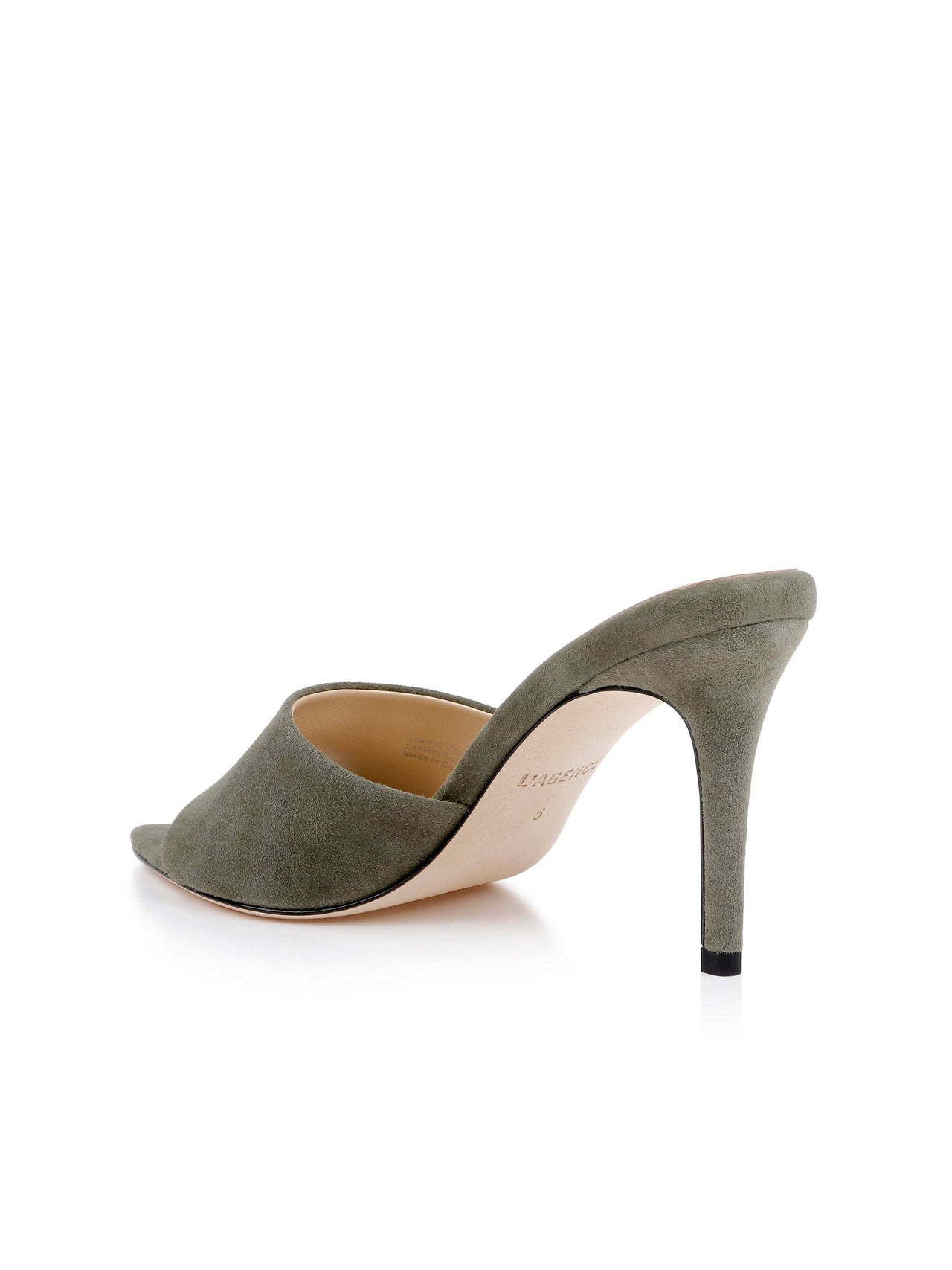 Lolita Suede Open-Toe Mule in Light Brigade Suede | L'AGENCE near me