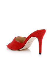 Lolita Suede Open-Toe Mule in Red Suede | L'AGENCE discount