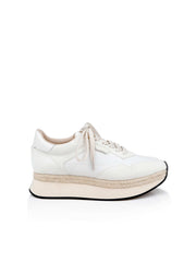 Ivone Platform Sneaker in Vintage White Suede | L'AGENCE discount