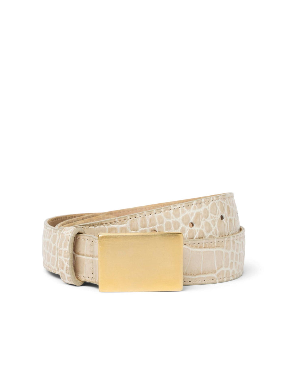 Amerie Belt in Ivory Croc Embossed | L'AGENCE for sale