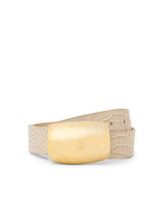 Milou Belt in Ivory Croc Embossed | L'AGENCE sale