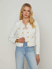 Jayde Leather Jacket in White | L'AGENCE discount