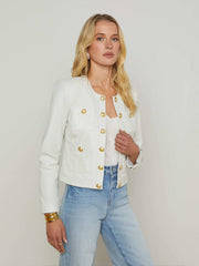 Jayde Leather Jacket in White | L'AGENCE discount