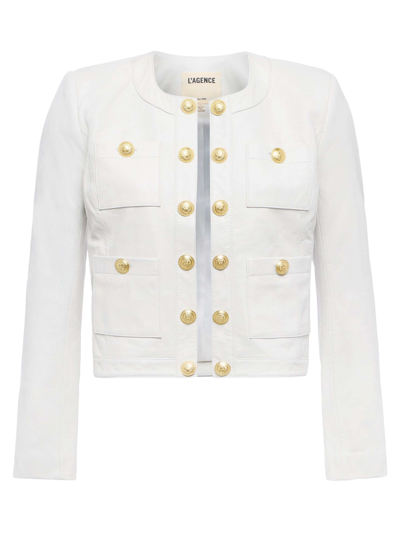 Jayde Leather Jacket in White | L'AGENCE discount