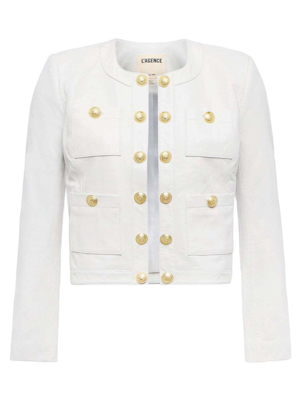 Jayde Leather Jacket in White | L'AGENCE discount
