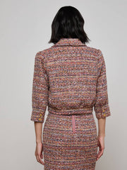 Jia Tweed Jacket in Mauve/Tan Multi Tweed | L'AGENCE Women
