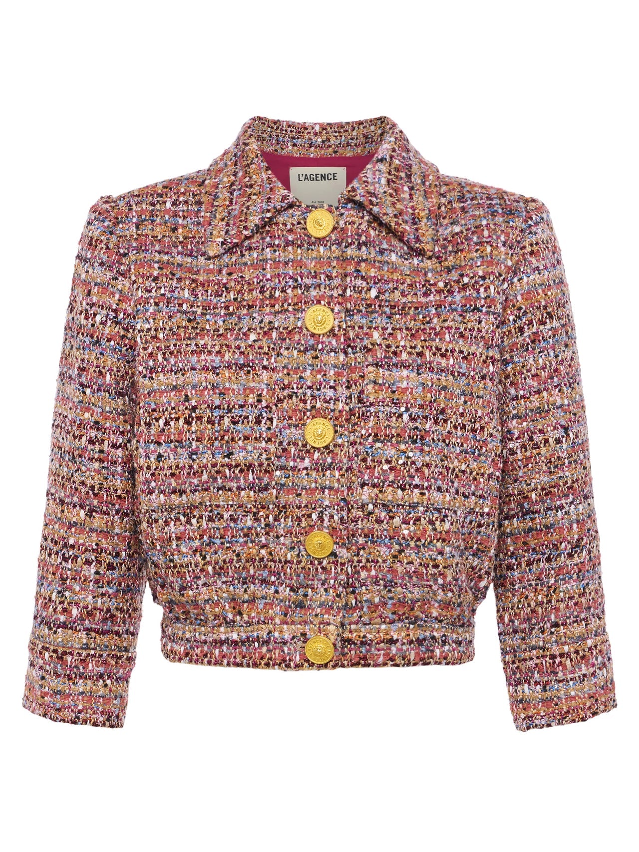 Jia Tweed Jacket in Mauve/Tan Multi Tweed | L'AGENCE Women