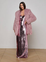 Toira Faux Fur Coat in Light Mauve | L'AGENCE online