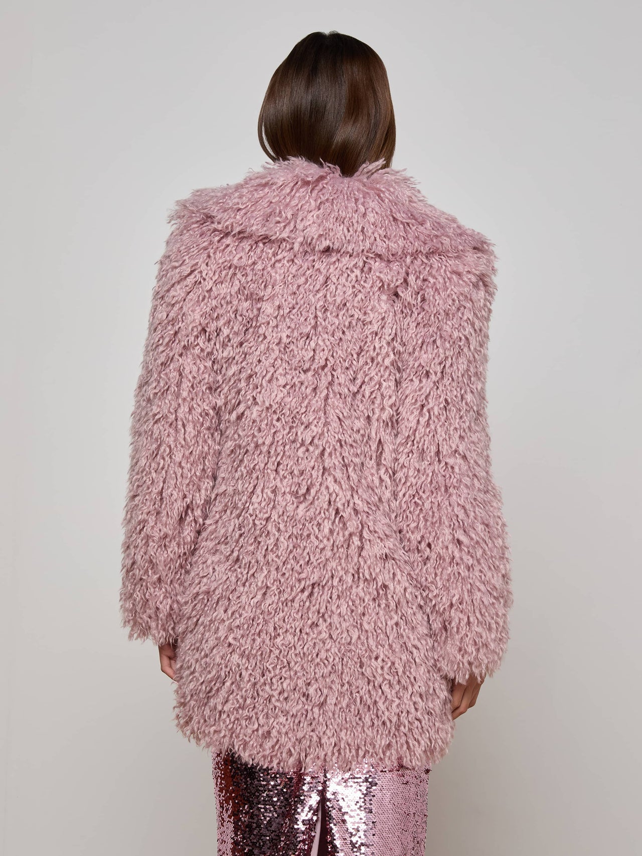 Toira Faux Fur Coat in Light Mauve | L'AGENCE online