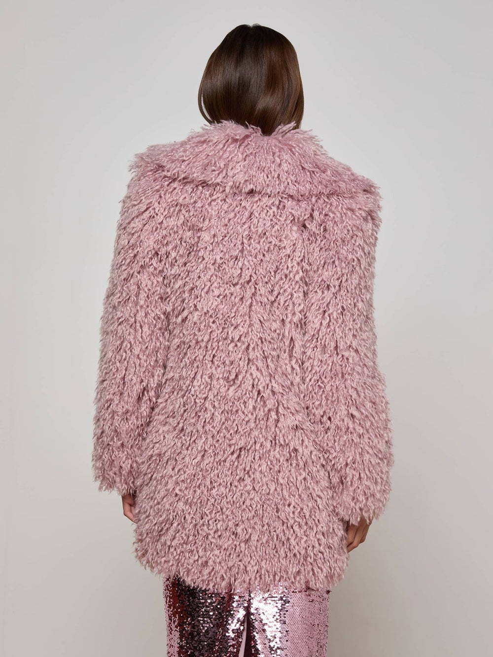 Toira Faux Fur Coat in Light Mauve | L'AGENCE online