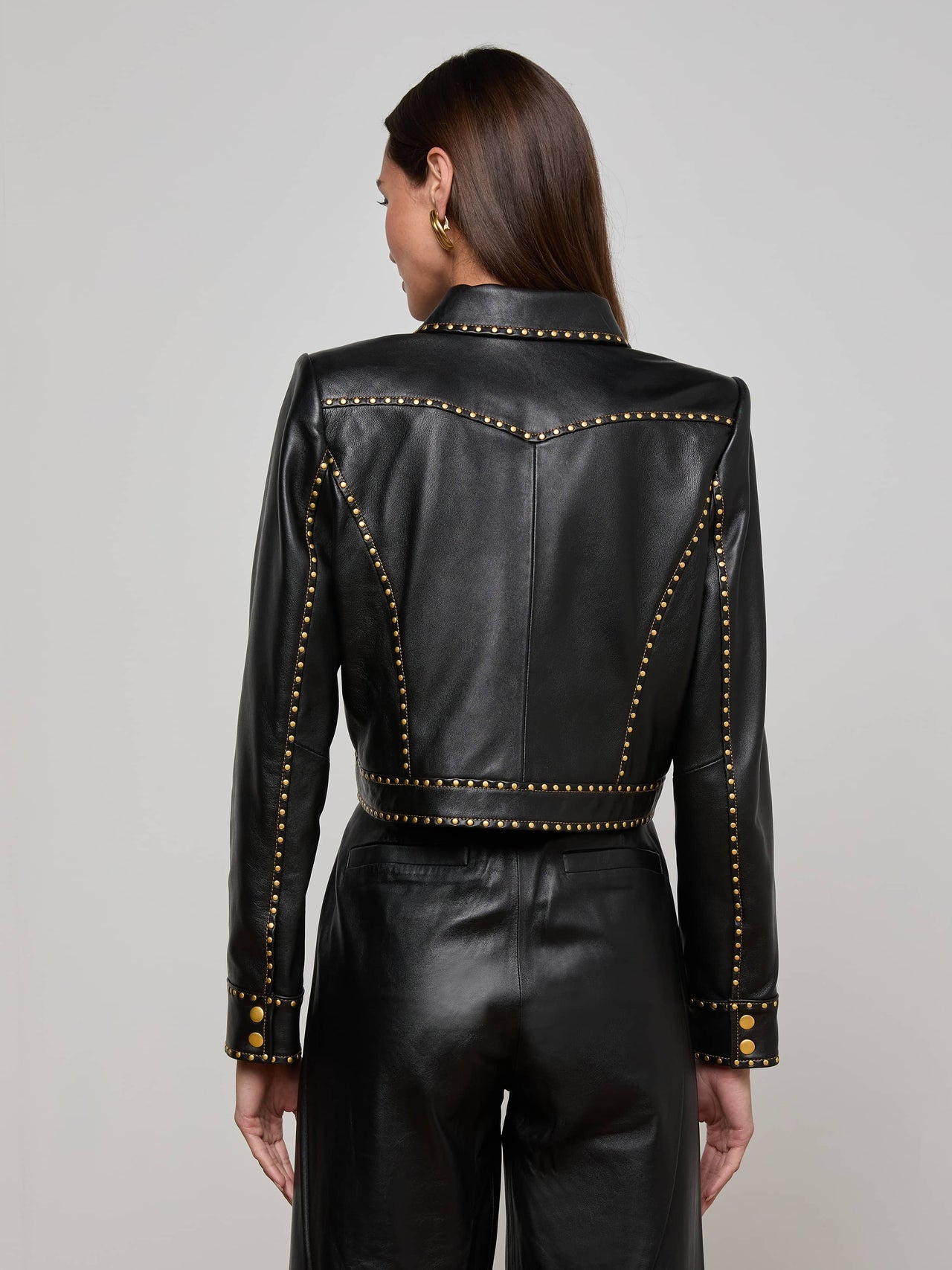 Winsome Studded Leather Jacket in Black | L'AGENCE US