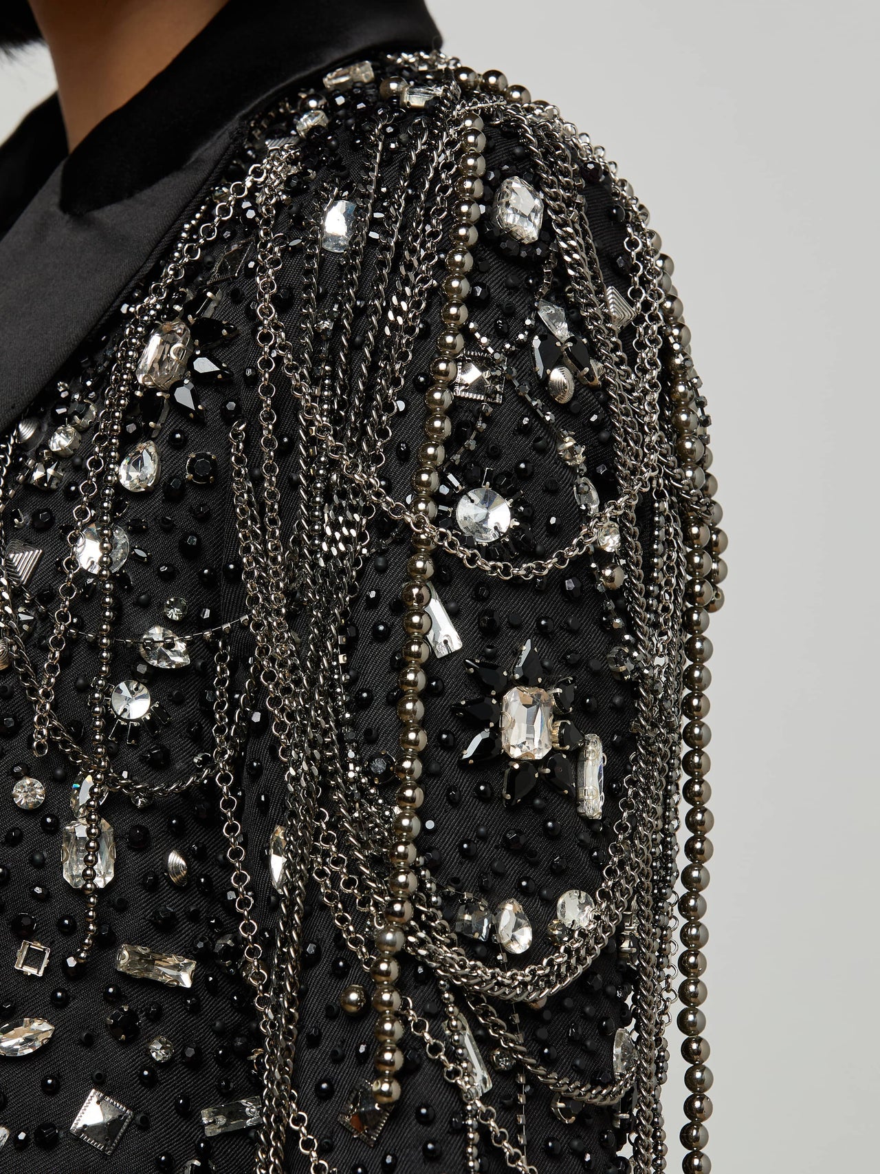 Soma Embellished Blazer in Crystal/Chain Embellishment | L'AGENCE sale