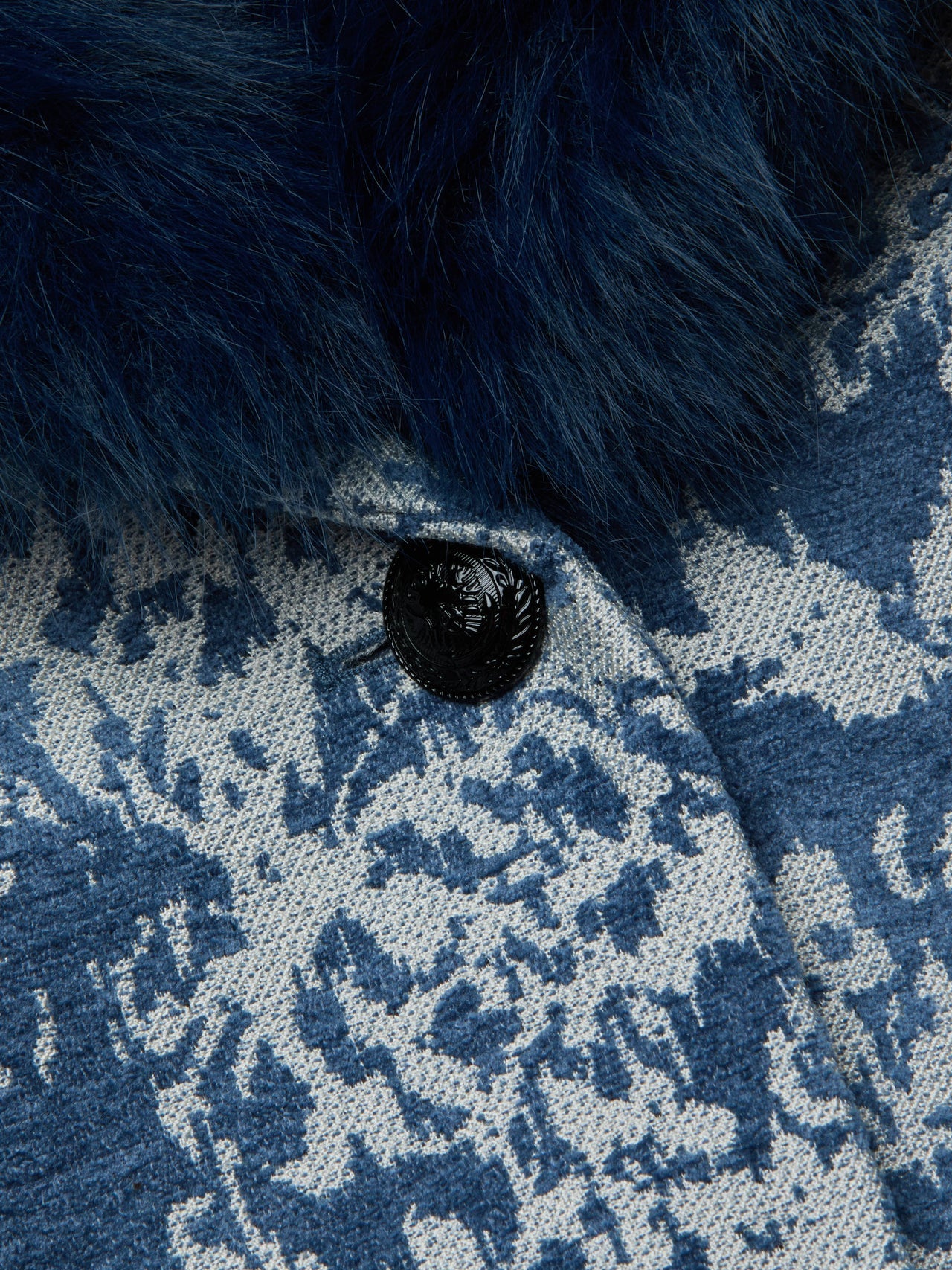 Laney Jacquard Coat in Dark Blue Stone Jacquard | L'AGENCE Women