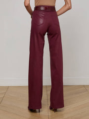 Clayton Coated Wide-Leg Jean in Dark Port Coated | L'AGENCE Women