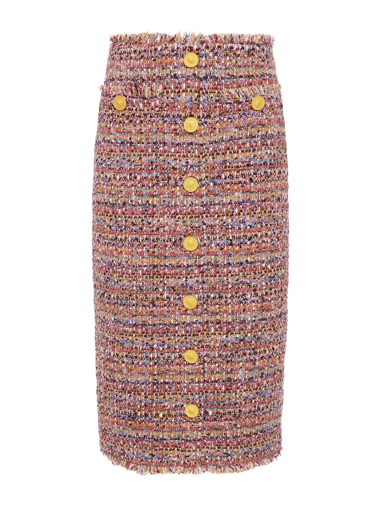 Tai Tweed Midi Skirt in Mauve/Tan Multi Tweed | L'AGENCE US