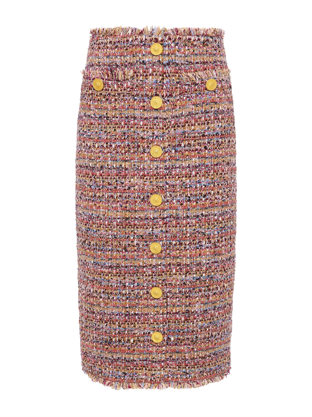 Tai Tweed Midi Skirt in Mauve/Tan Multi Tweed | L'AGENCE US