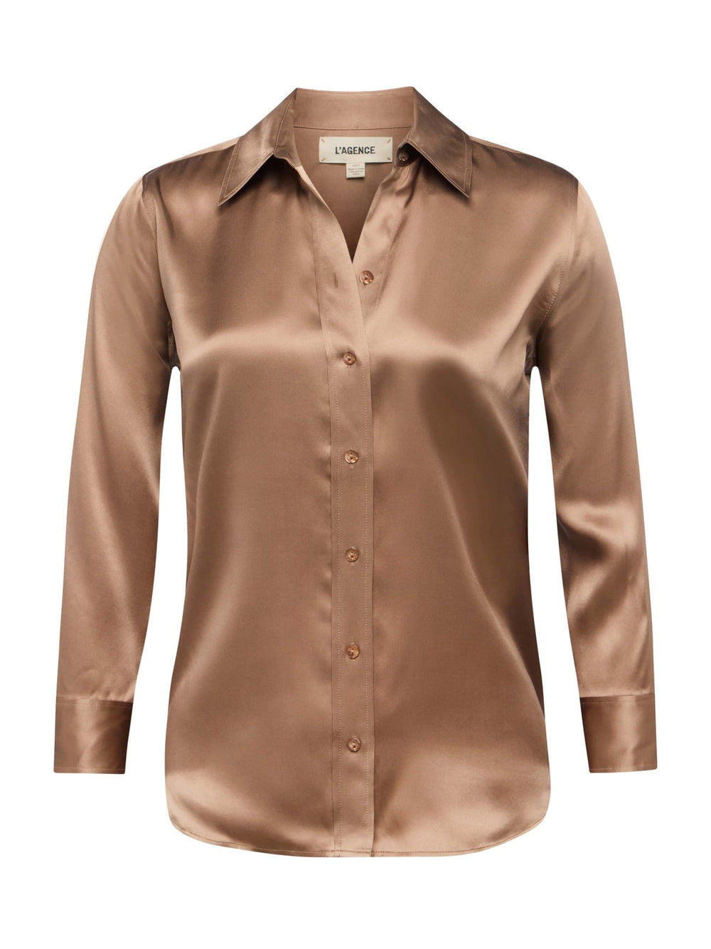 Dani Silk Blouse in Cinnamon Swirl | L'AGENCE US