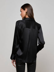 Divya Silk Shirt in Black | L'AGENCE near me