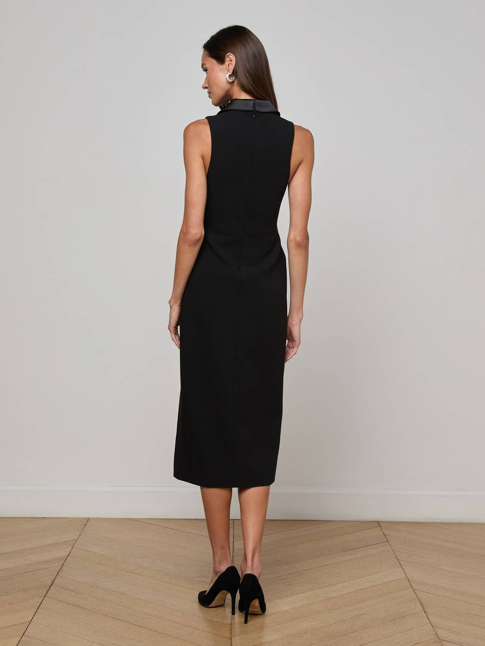 Catherine Tuxedo Midi Dress in Black | L'AGENCE near me
