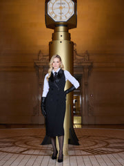 Catherine Tuxedo Midi Dress in Black | L'AGENCE near me