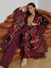 Naoko Poncho in Multi Stripe Paisley | L'AGENCE Women