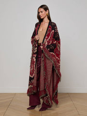 Naoko Poncho in Multi Stripe Paisley | L'AGENCE Women