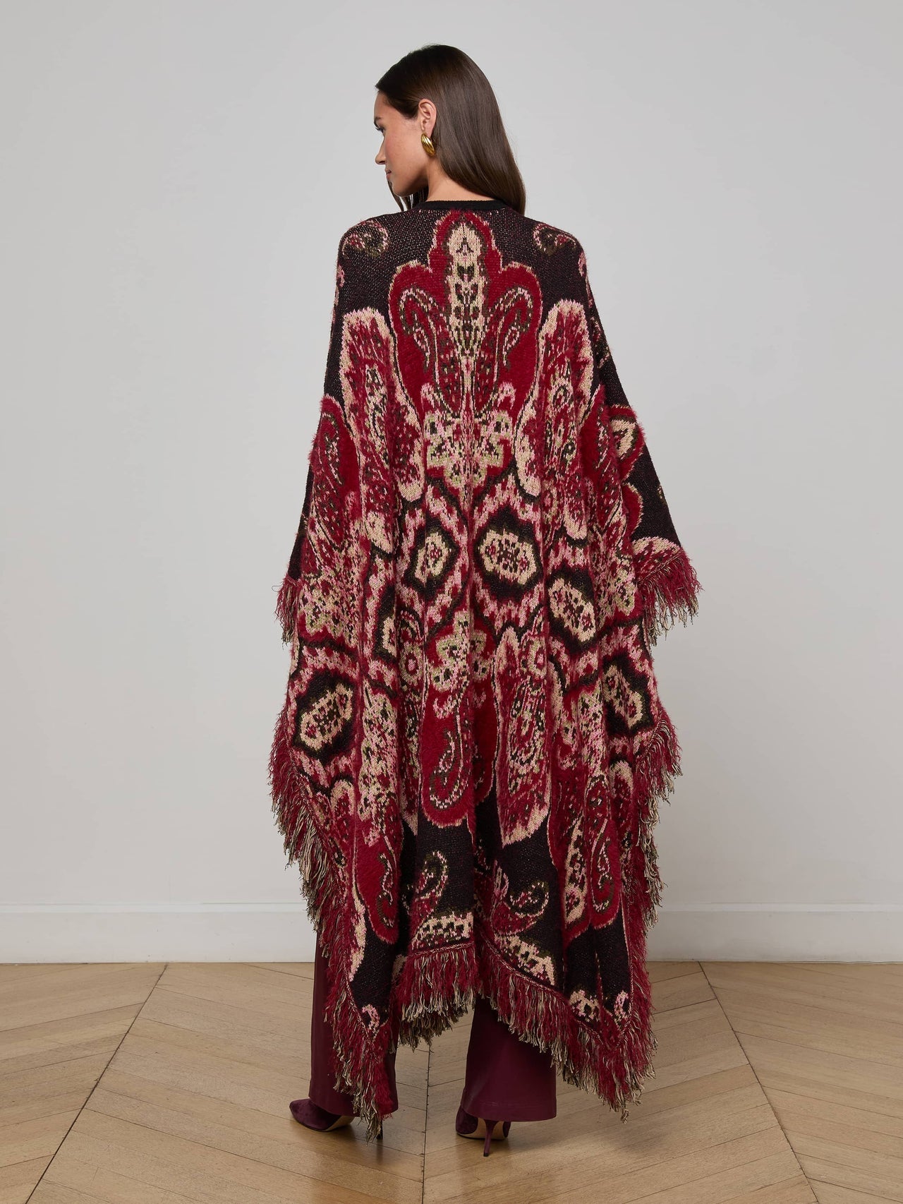 Naoko Poncho in Multi Stripe Paisley | L'AGENCE Women