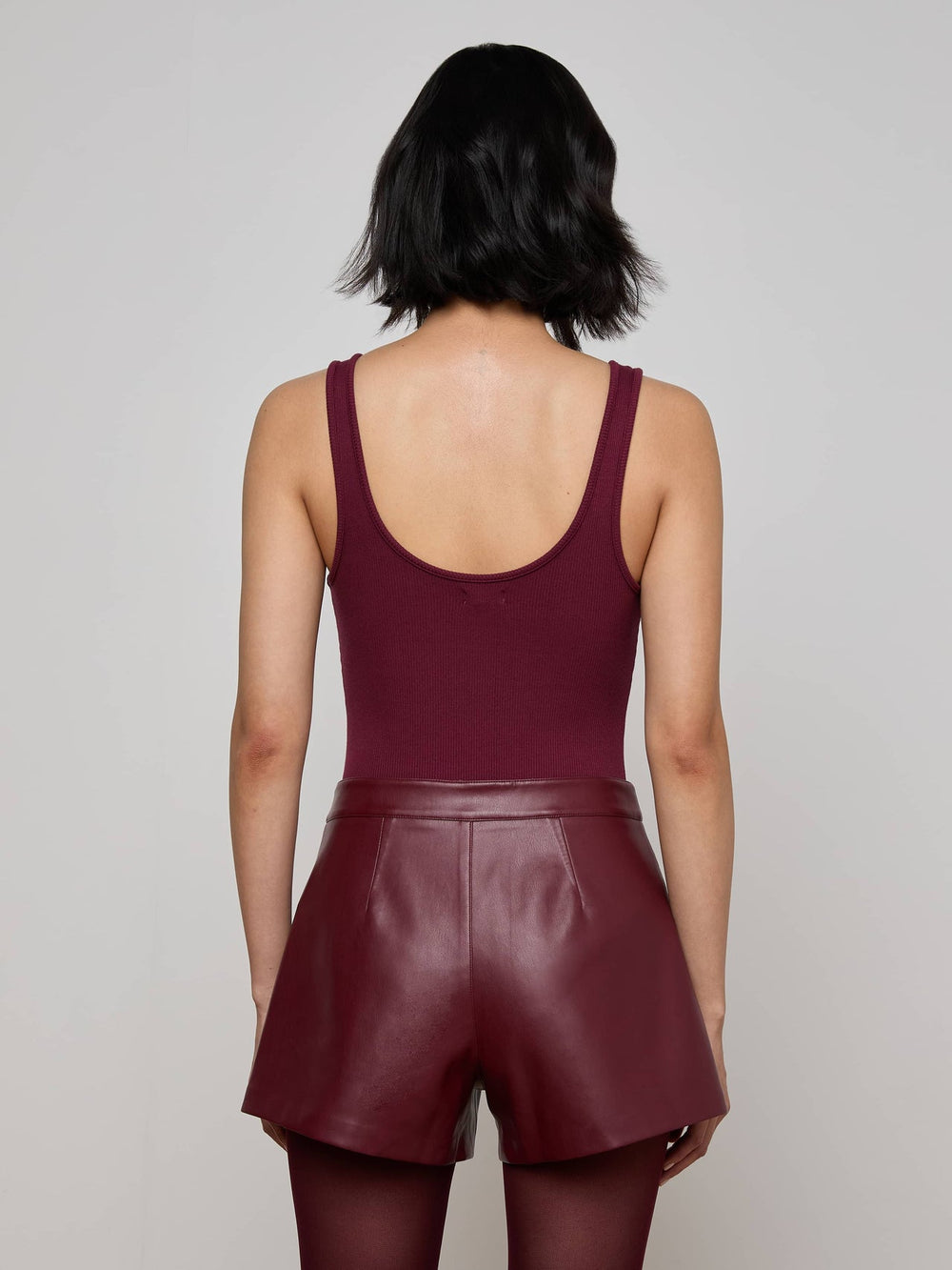 Nica Scoopneck Bodysuit in Dark Port | L'AGENCE sale