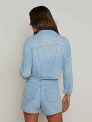 Koda Cropped Chambray Jacket in Dakota | L'AGENCE US