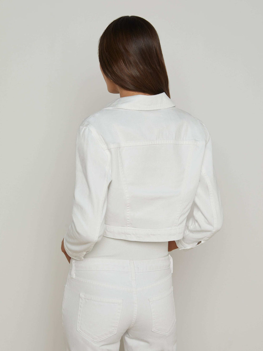 Koda Cropped Jean Jacket in Blanc | L'AGENCE near me