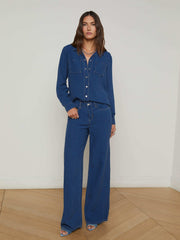 Isla Chambray Shirt in Heron | L'AGENCE for sale