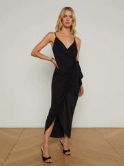 Amilia Wrap Dress in Black | L'AGENCE sale