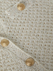 Blanca Sequin Cardigan in Ivory/Gold | L'AGENCE online