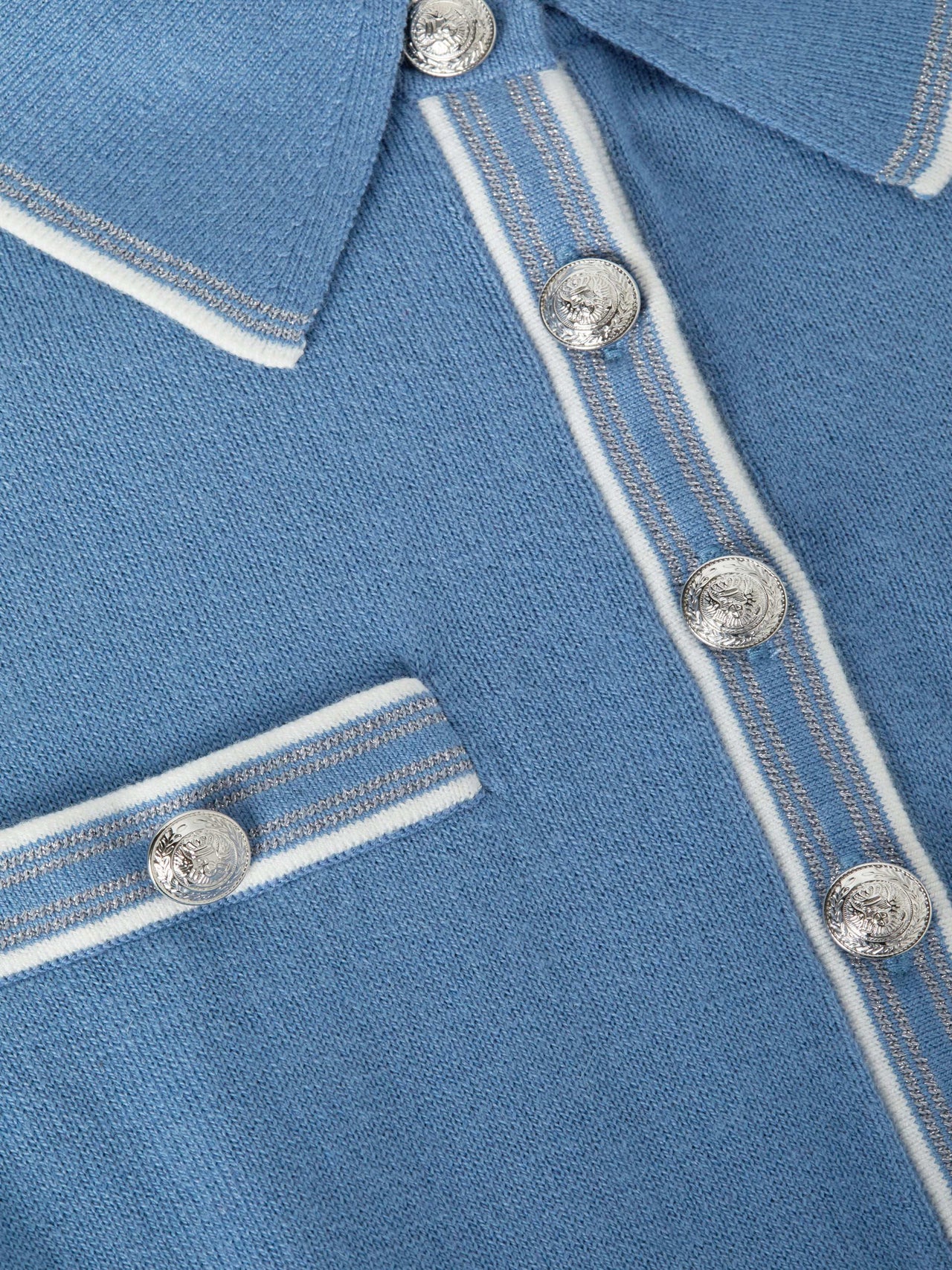 Masaki Sweater in Harbor Blue/Ivory/Nickel | L'AGENCE online