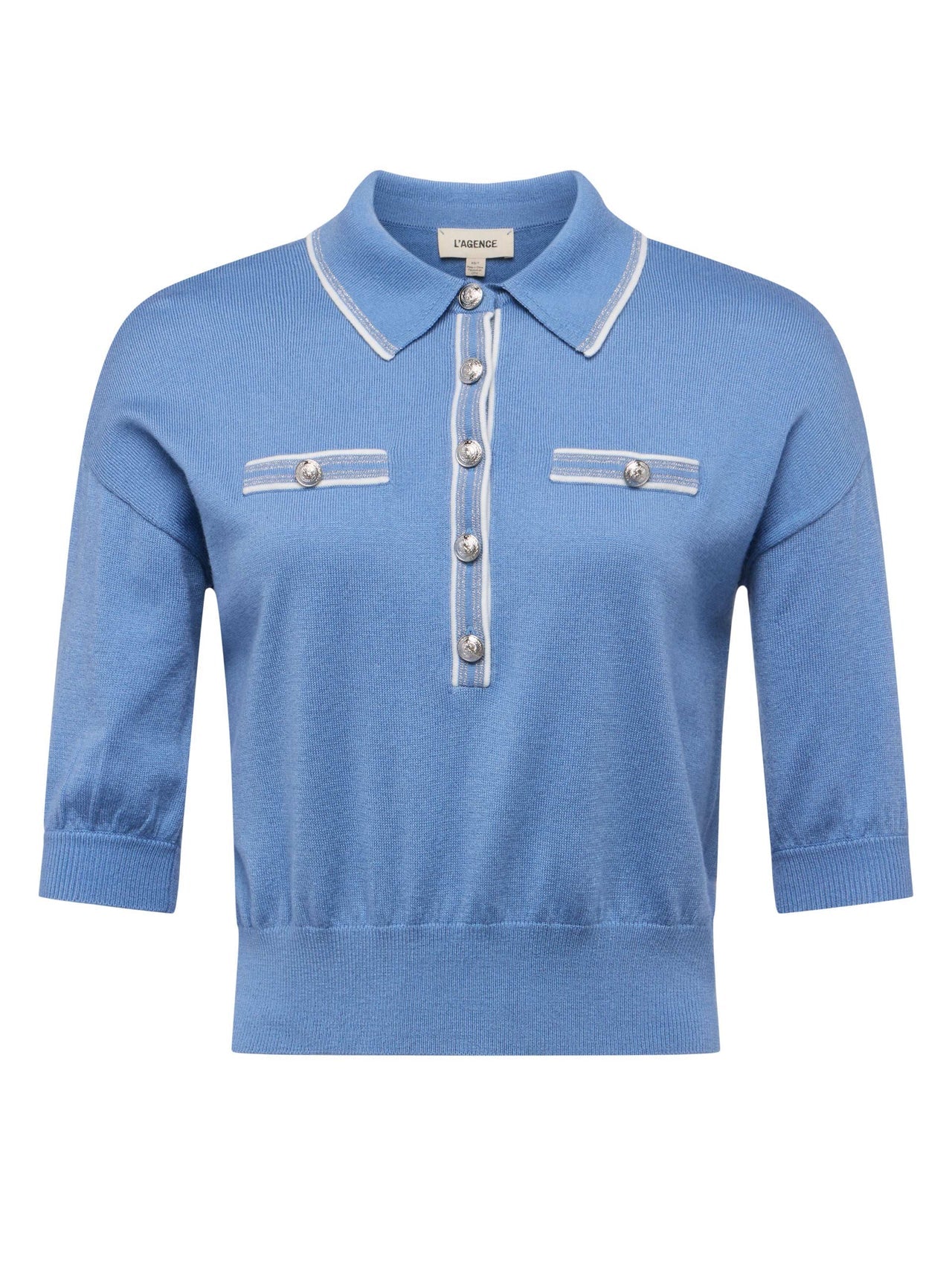 Masaki Sweater in Harbor Blue/Ivory/Nickel | L'AGENCE online
