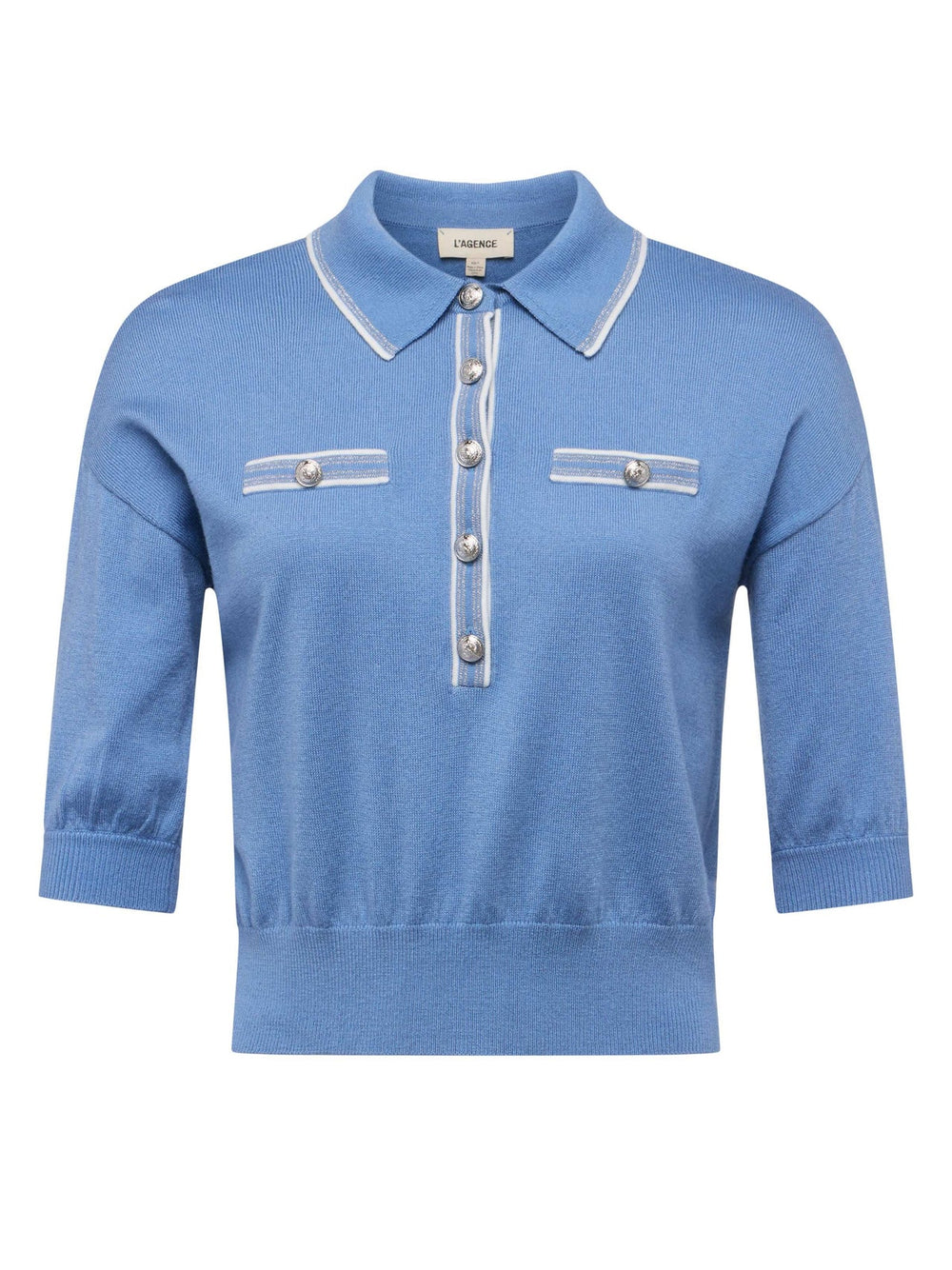 Masaki Sweater in Harbor Blue/Ivory/Nickel | L'AGENCE online