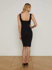 Soleil Knit Dress in Black/Gold | L'AGENCE Women