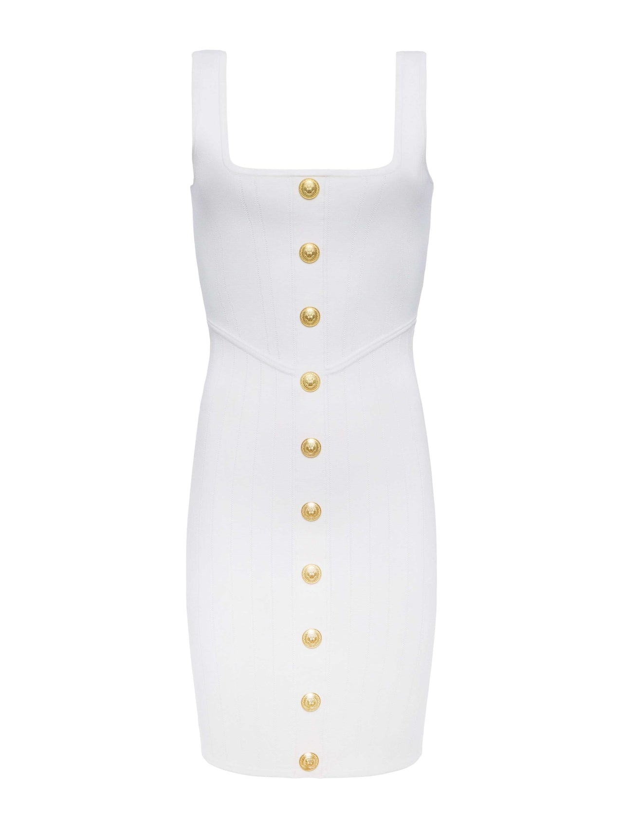 Soleil Knit Dress in Ivory/Gold | L'AGENCE online