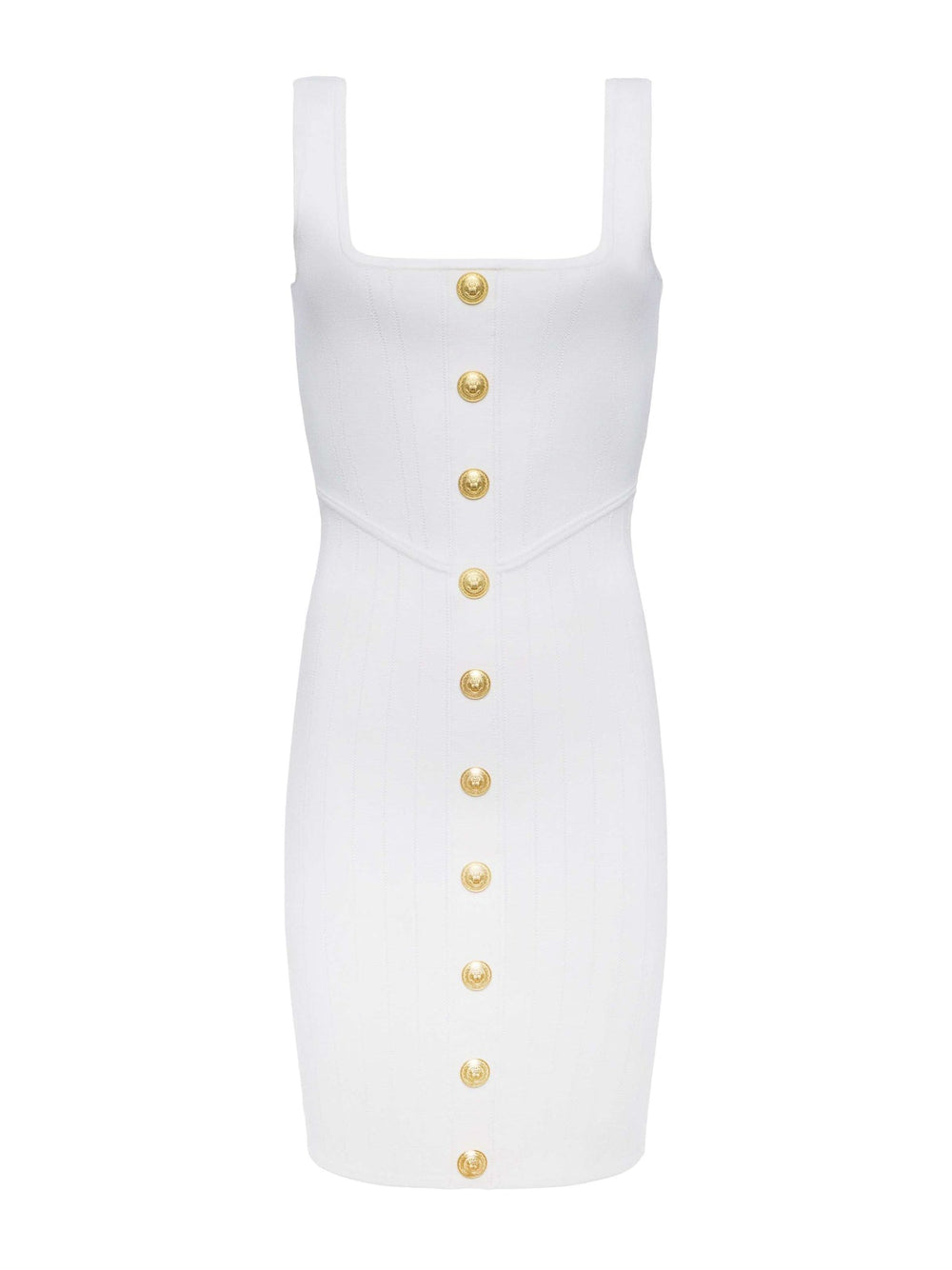Soleil Knit Dress in Ivory/Gold | L'AGENCE online