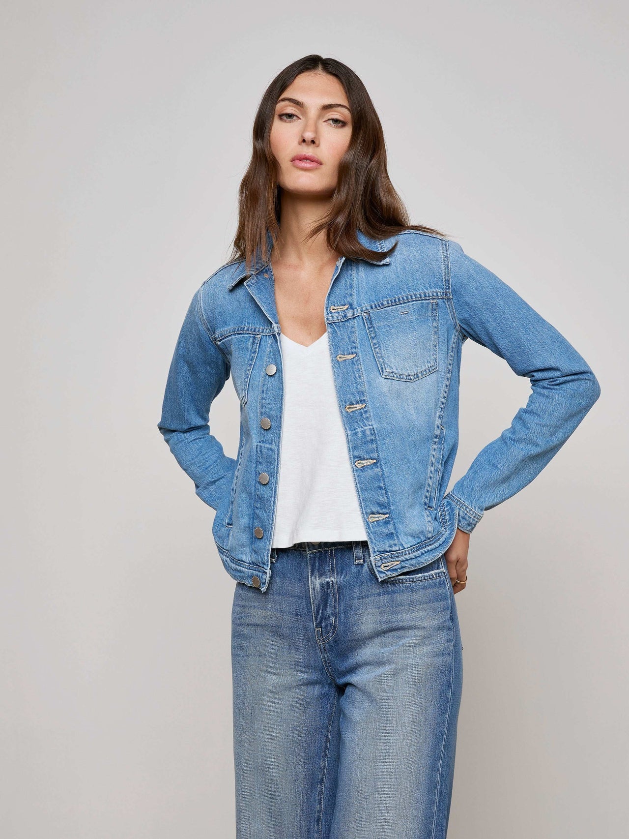 Celine Jean Jacket in Caster | L'AGENCE sale