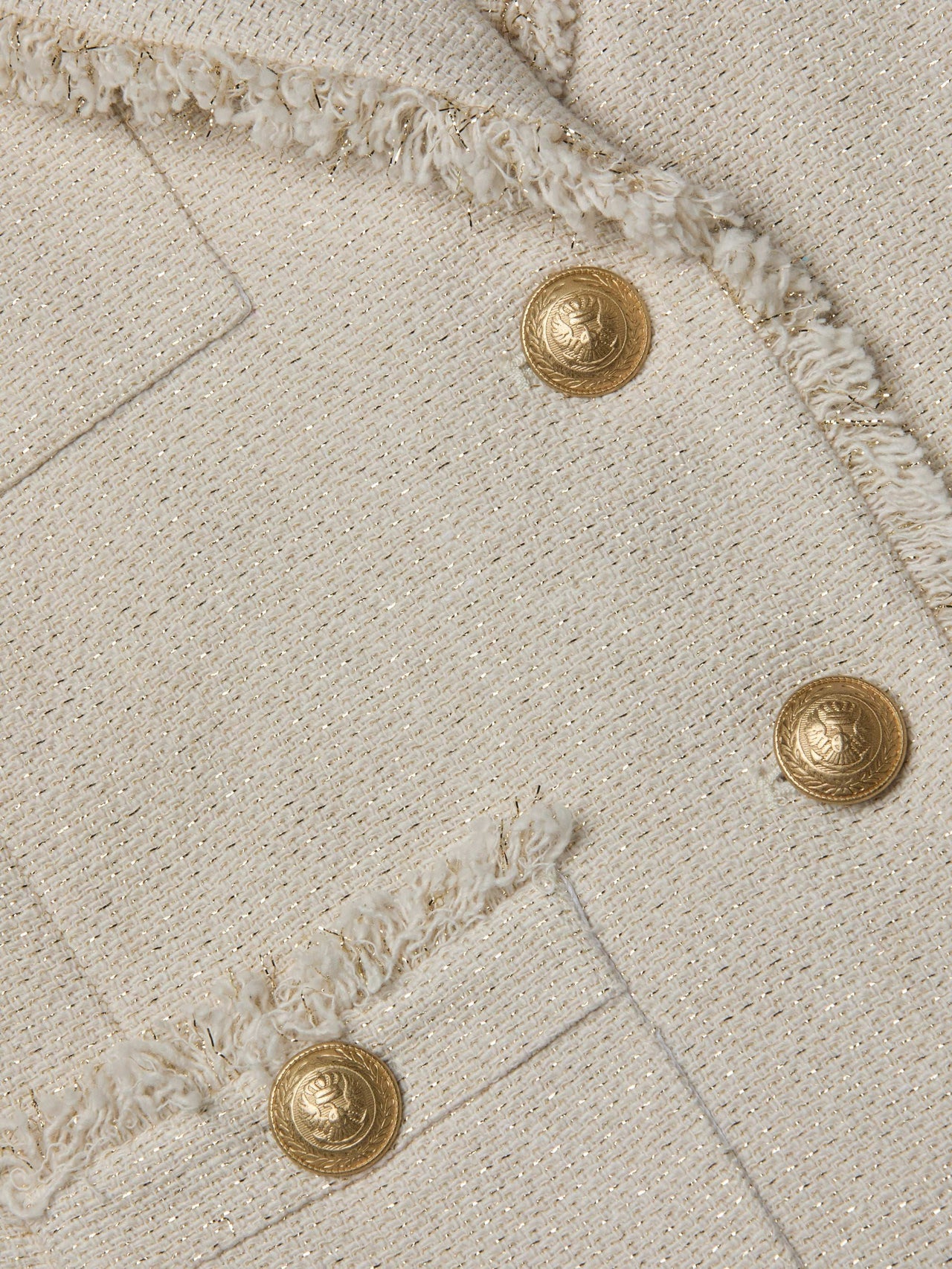 Sylvia Tweed Jacket in Ivory/Light Gold | L'AGENCE for sale