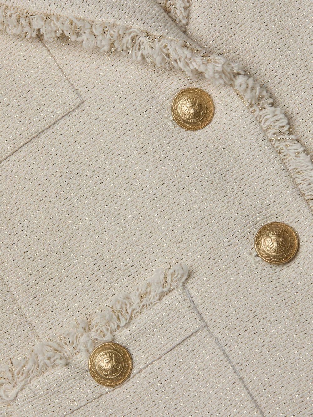 Sylvia Tweed Jacket in Ivory/Light Gold | L'AGENCE for sale