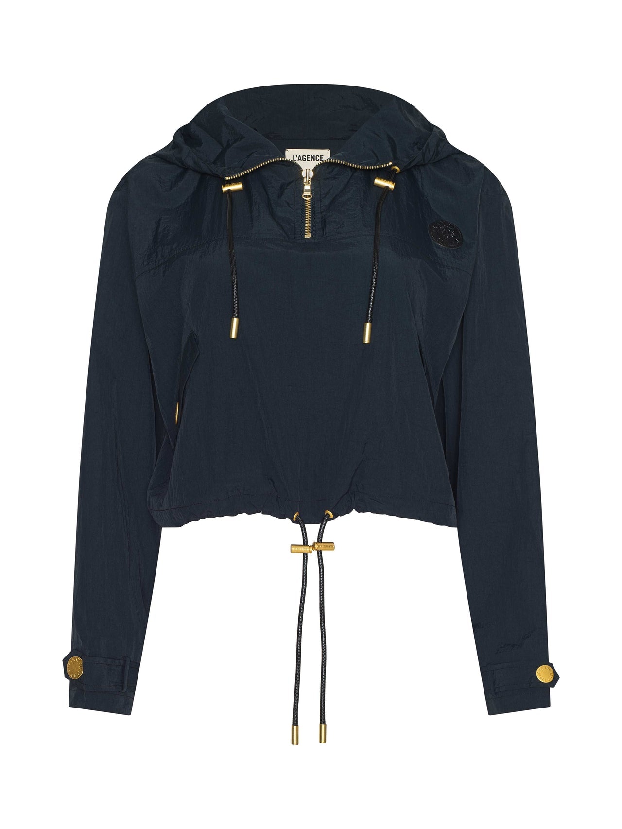 Bronwyn Cropped Windbreaker in Black | L'AGENCE Women