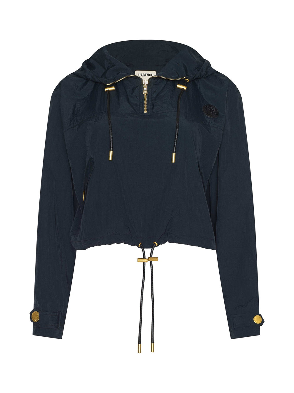 Bronwyn Cropped Windbreaker in Black | L'AGENCE Women