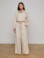 Bronwyn Cropped Windbreaker in Cement | L'AGENCE near me